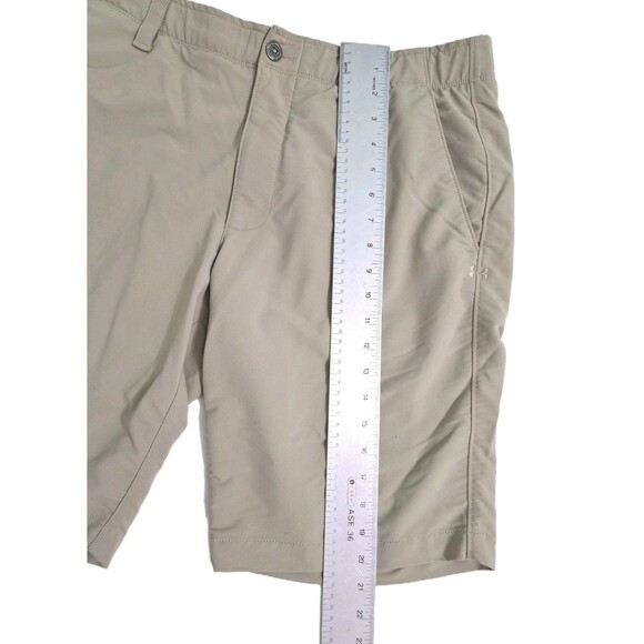 Under Armour Khaki Shorts Mens 36 Loose Heatgear Performance Golf Dress Chinos - Picture 9 of 10